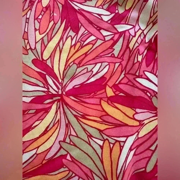 Appleseeds Women’s Floral Top Pink Orange White Size Small EUC 3/4 Length Sleeve - Picture 3 of 5